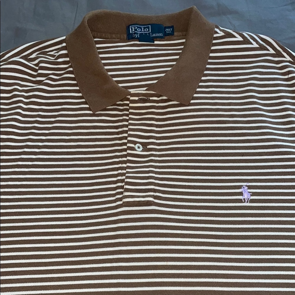 Polo by Ralph Lauren Brown and White Classic Polo Shirt